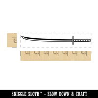 Katana Japanese Samurai Ninja Sword Kodachi Ronin Rectangle Rubber Stamp for Stamping Crafting