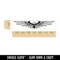 Patriotic American Eagle with Wings Spread and Stars Rectangle Rubber Stamp for Stamping Crafting