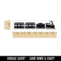 Railroad Train Locomotive with Passenger Cars Rectangle Rubber Stamp for Stamping Crafting