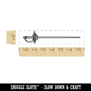 Rapier Duelist Sword Fencing Rectangle Rubber Stamp for Stamping Crafting