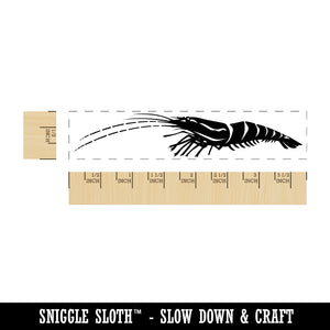 Shrimp Prawn Crustacean Seafood Shellfish Rectangle Rubber Stamp for Stamping Crafting