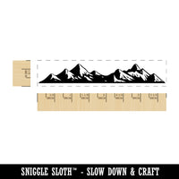Snow Capped Simple Mountain Range Silhouette Alps Rectangle Rubber Stamp for Stamping Crafting