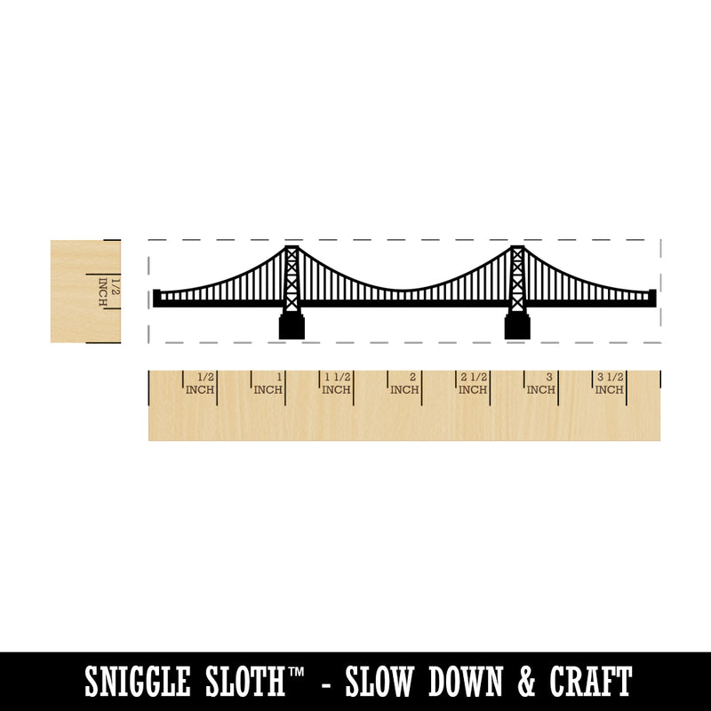 Suspension Bridge Rectangle Rubber Stamp for Stamping Crafting