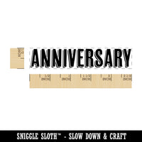Anniversary Drop Shadow Rectangle Rubber Stamp for Stamping Crafting