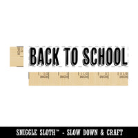 Back to School Drop Shadow Rectangle Rubber Stamp for Stamping Crafting