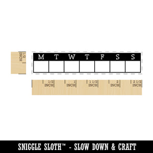 Blank Calendar Monday Start Goal Habit Tracker Bold Header Rectangle Rubber Stamp for Stamping Crafting
