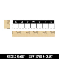 Blank Calendar Sunday Start Goal Habit Tracker Bold Header Rectangle Rubber Stamp for Stamping Crafting