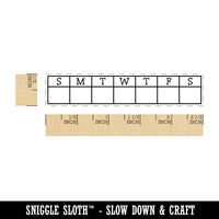 Blank Calendar Sunday Start Goal Habit Tracker Rectangle Rubber Stamp for Stamping Crafting