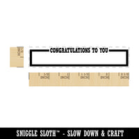 Congratulations To You Tag Rectangle Rubber Stamp for Stamping Crafting