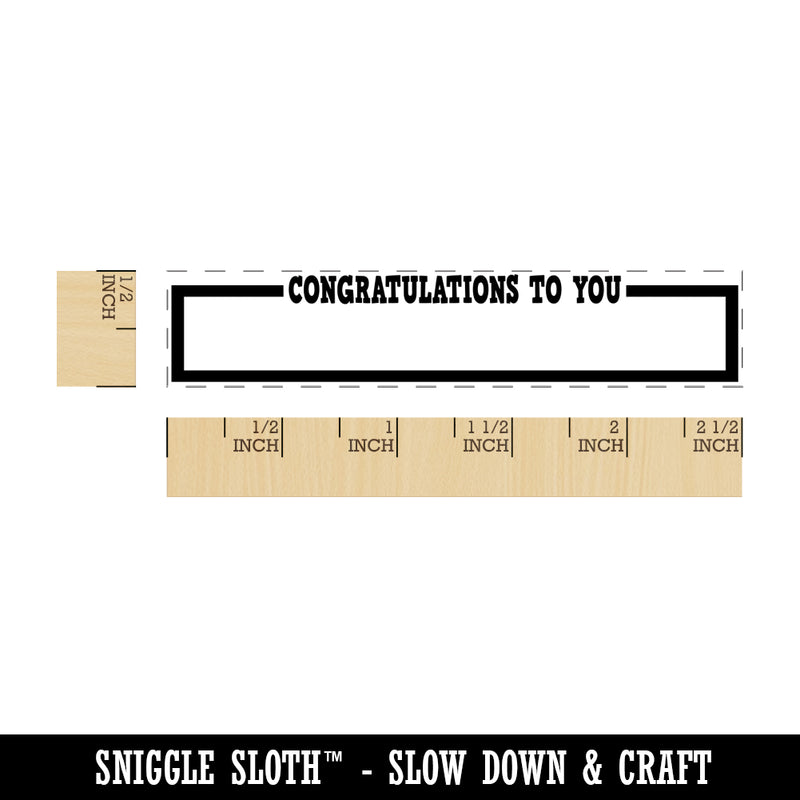 Congratulations To You Tag Rectangle Rubber Stamp for Stamping Crafting
