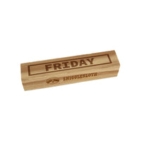 Day of Week Friday Bold Line Border Rectangle Rubber Stamp for Stamping Crafting