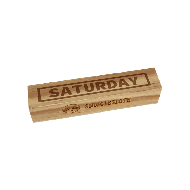 Day of Week Saturday Bold Line Border Rectangle Rubber Stamp for Stamping Crafting