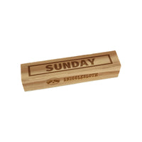 Day of Week Sunday Bold Line Border Rectangle Rubber Stamp for Stamping Crafting