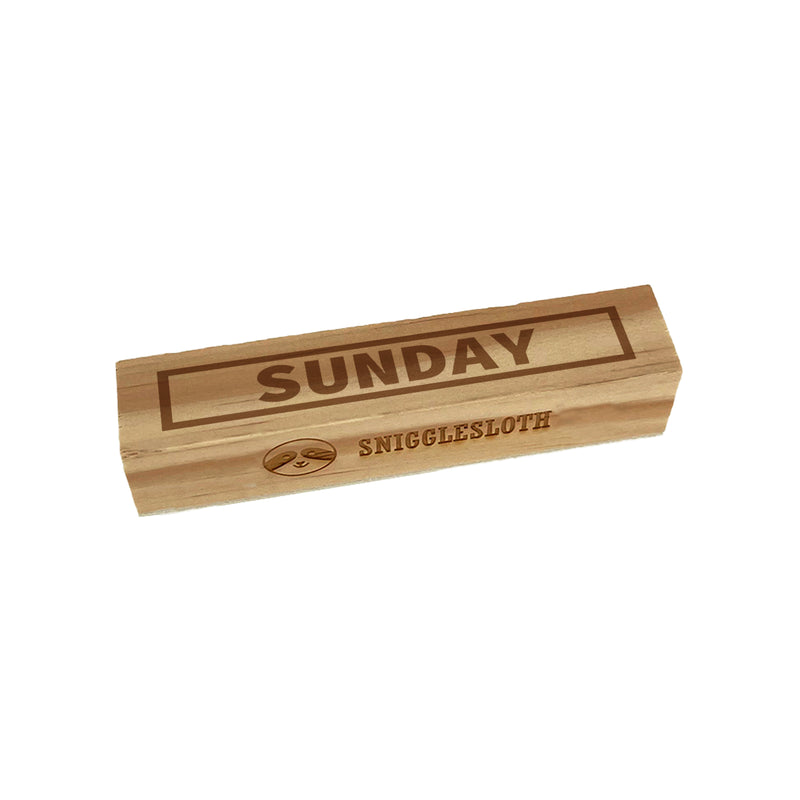 Day of Week Sunday Bold Line Border Rectangle Rubber Stamp for Stamping Crafting