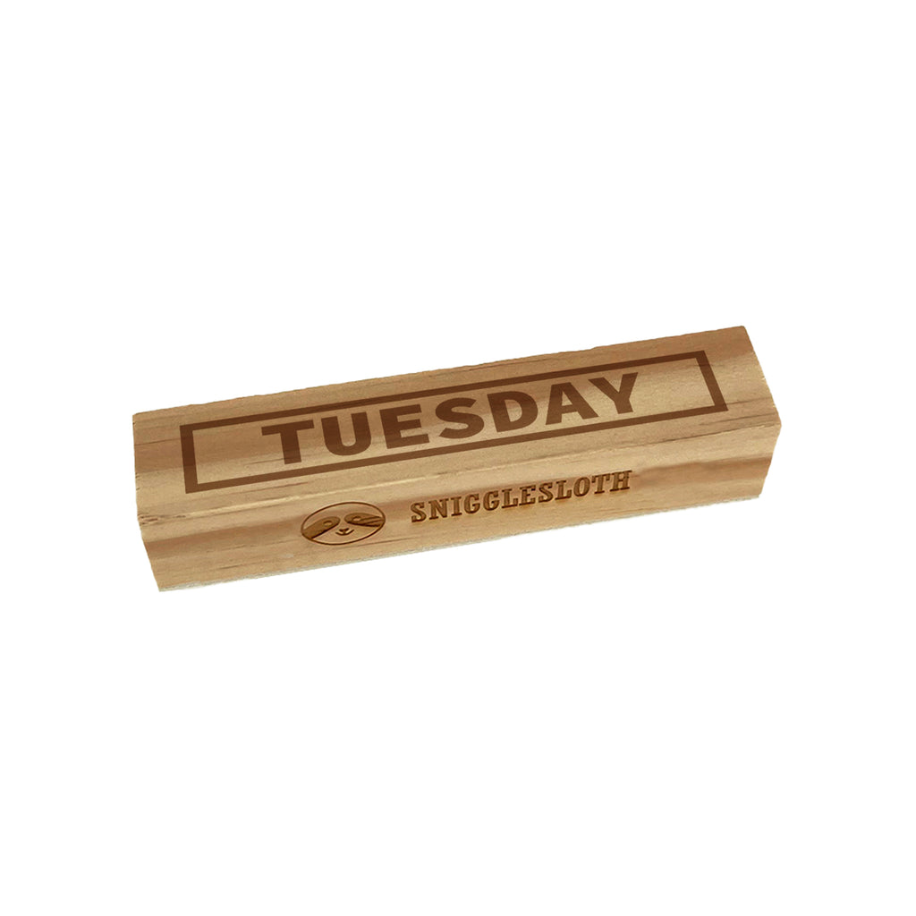 Day of Week Tuesday Bold Line Border Rectangle Rubber Stamp for Stamping Crafting