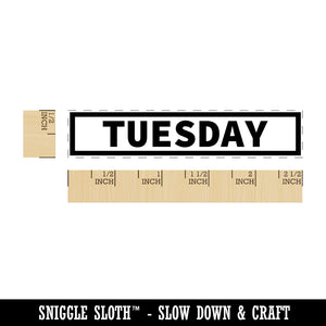Day of Week Tuesday Bold Line Border Rectangle Rubber Stamp for Stamping Crafting