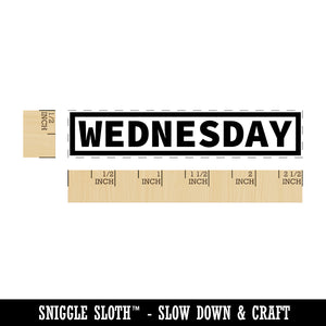 Day of Week Wednesday Bold Line Border Rectangle Rubber Stamp for Stamping Crafting