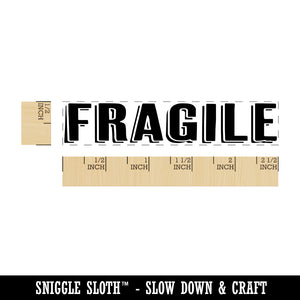 Fragile Drop Shadow Rectangle Rubber Stamp for Stamping Crafting