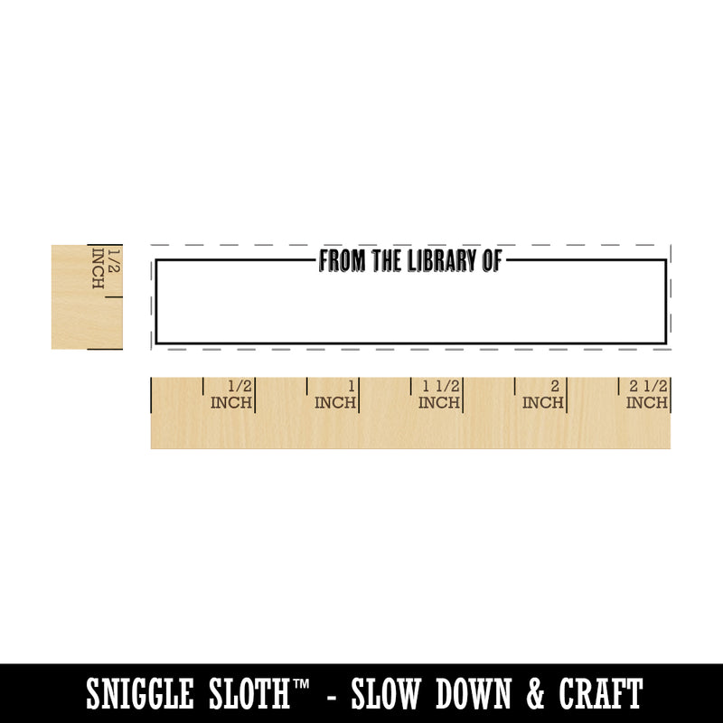 From the Library of Fill-in Book Reading Drop Shadow Rectangle Rubber Stamp for Stamping Crafting