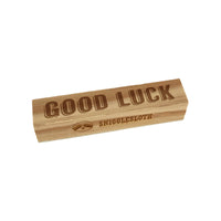 Good Luck Drop Shadow Rectangle Rubber Stamp for Stamping Crafting