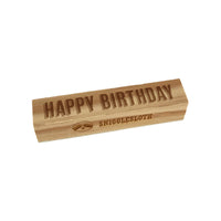 Happy Birthday Drop Shadow Rectangle Rubber Stamp for Stamping Crafting