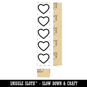 Hearts Check Box List Bullets Vertical Rectangle Rubber Stamp for Stamping Crafting