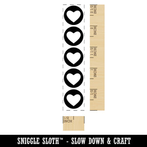 Hearts in Circles Check Box List Bullets Vertical Rectangle Rubber Stamp for Stamping Crafting