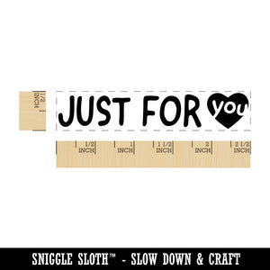 Just for You with Heart Rectangle Rubber Stamp for Stamping Crafting