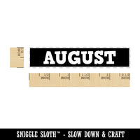 Month August Bold Rectangle Rubber Stamp for Stamping Crafting