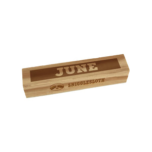 Month June Bold Rectangle Rubber Stamp for Stamping Crafting