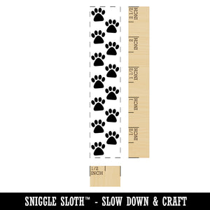 Paw Prints Border Vertical Rectangle Rubber Stamp for Stamping Crafting