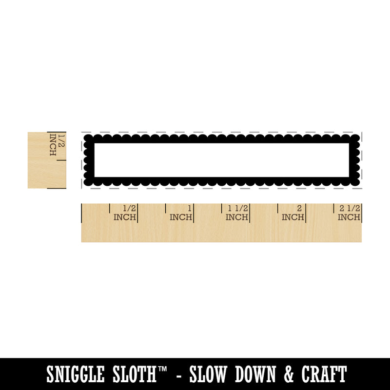 Scalloped Frame Border Rectangle Rubber Stamp for Stamping Crafting