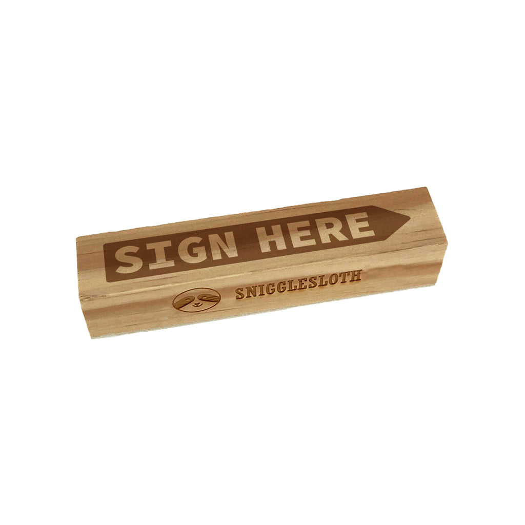 Sign Here in Arrow Pointer Rectangle Rubber Stamp for Stamping Crafting