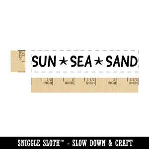 Sun Sea Sand Beach Ocean Starfish Rectangle Rubber Stamp for Stamping Crafting