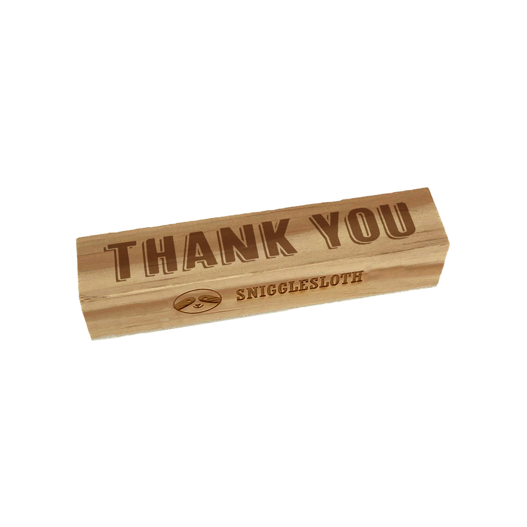 Thank You Drop Shadow Rectangle Rubber Stamp for Stamping Crafting