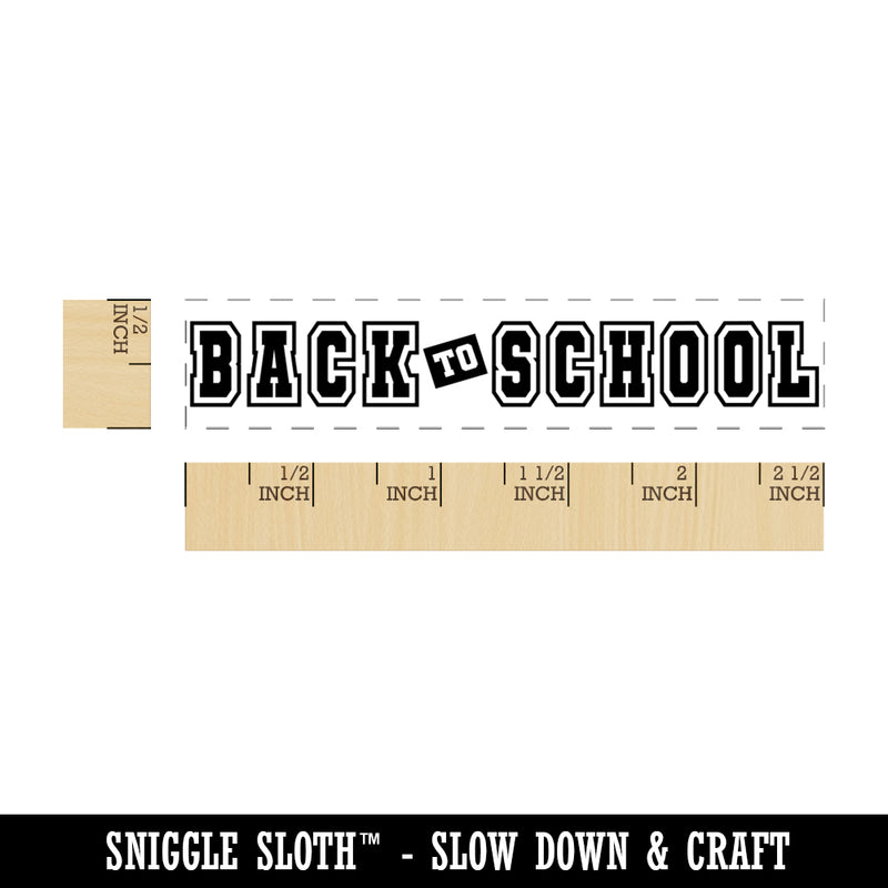 Back to School Varsity Letters Rectangle Rubber Stamp for Stamping Crafting