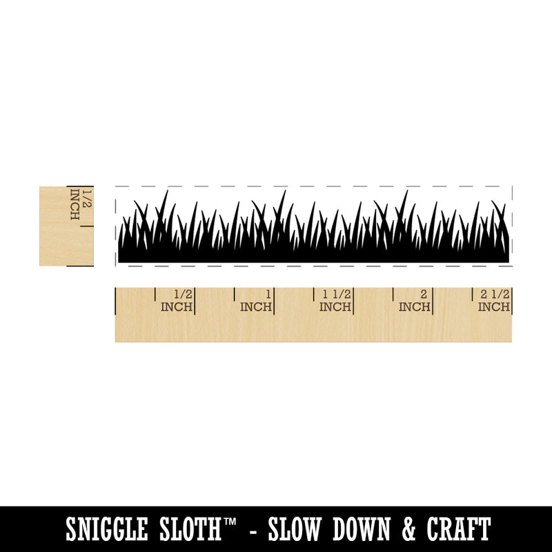 Blades of Grass Border Rectangle Rubber Stamp for Stamping Crafting