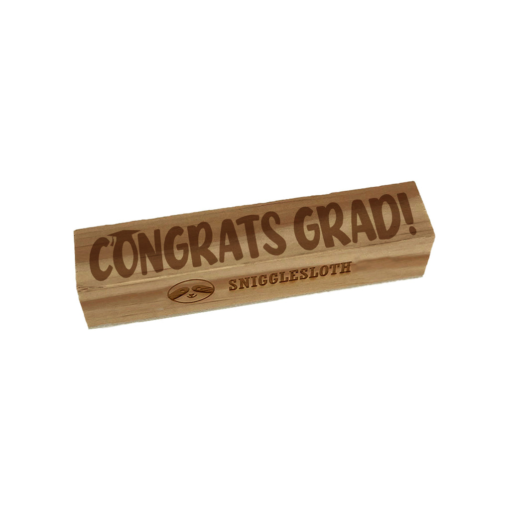 Congrats Grad Graduate Graduation Rectangle Rubber Stamp for Stamping Crafting