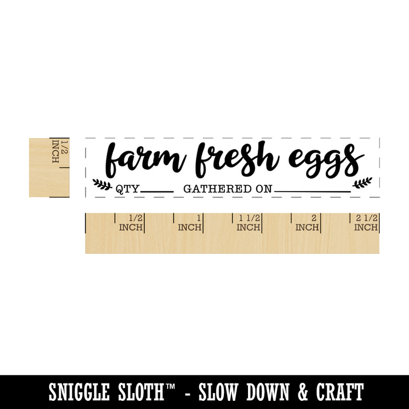 Farm Fresh Eggs Gathered On Fill-In Rectangle Rubber Stamp for Stamping Crafting