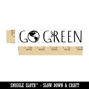 Go Green with Earth Leaves Recycle Rectangle Rubber Stamp for Stamping Crafting