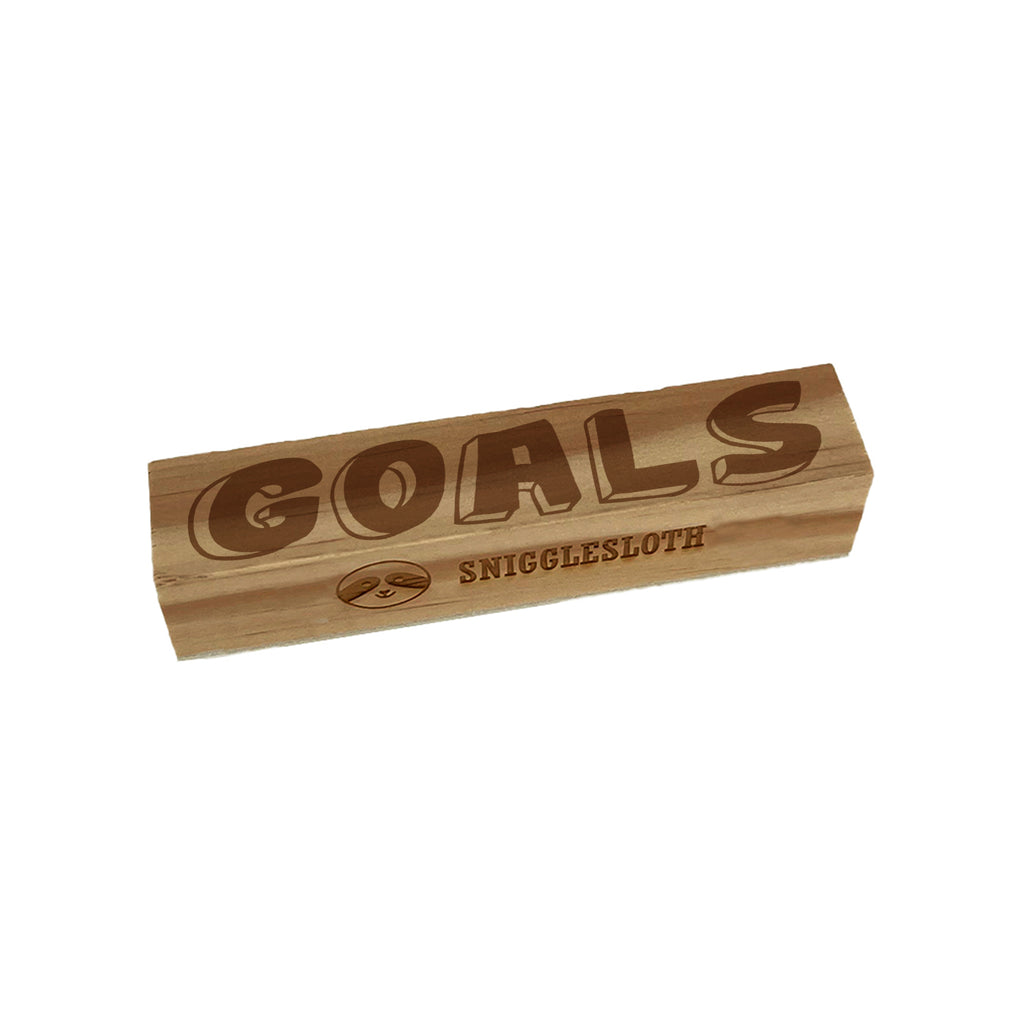 Goals Text Header Rectangle Rubber Stamp for Stamping Crafting