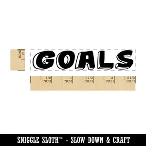 Goals Text Header Rectangle Rubber Stamp for Stamping Crafting