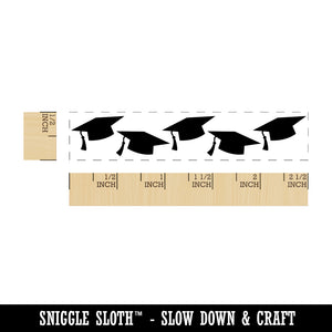 Graduation Caps School College Rectangle Rubber Stamp for Stamping Crafting
