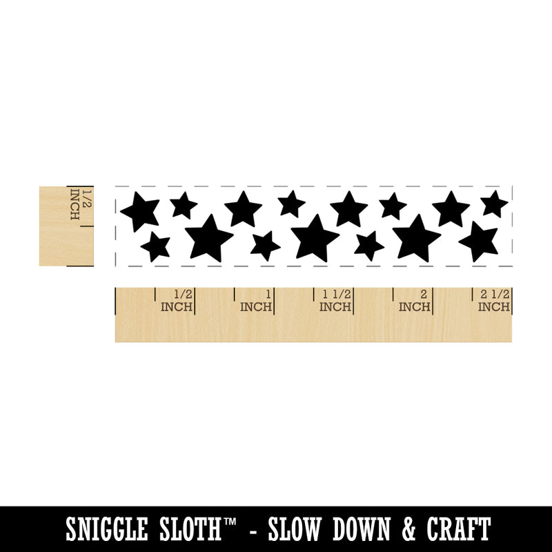 Lots of Stars Rectangle Rubber Stamp for Stamping Crafting