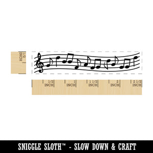 Music Staff with Notes Rectangle Rubber Stamp for Stamping Crafting