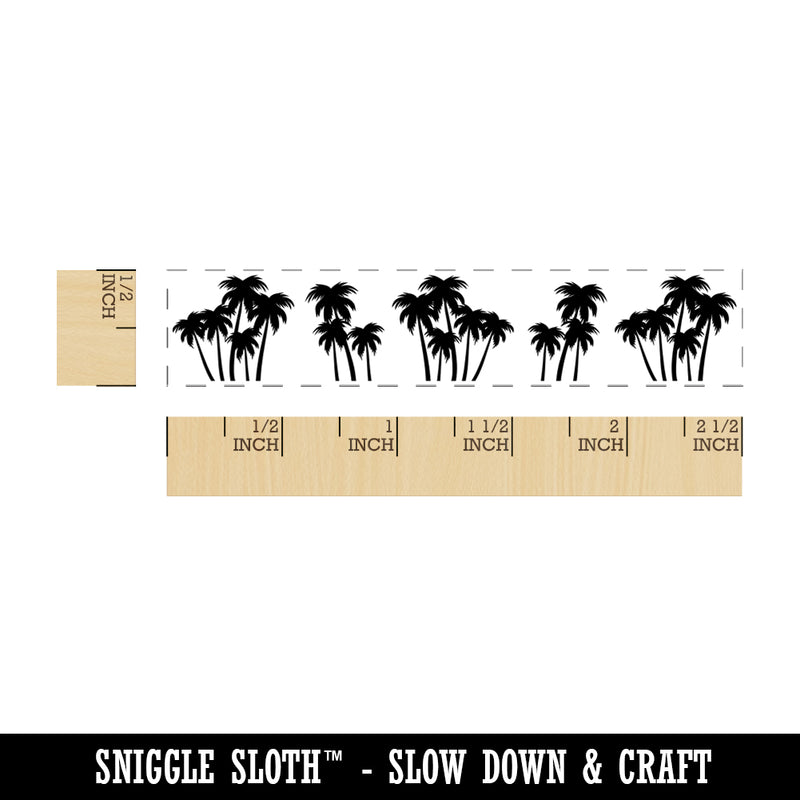 Palm Trees Border Rectangle Rubber Stamp for Stamping Crafting