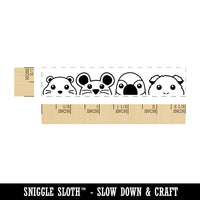 Peeking Pets Mouse Parrot Rectangle Rubber Stamp for Stamping Crafting