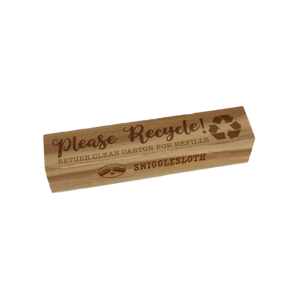 Please Recycle Return Clean Carton Refills Rectangle Rubber Stamp for Stamping Crafting