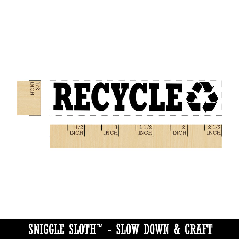 Recycle with Symbol Rectangle Rubber Stamp for Stamping Crafting