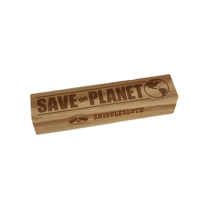 Save the Planet with Cute Earth Rectangle Rubber Stamp for Stamping Crafting